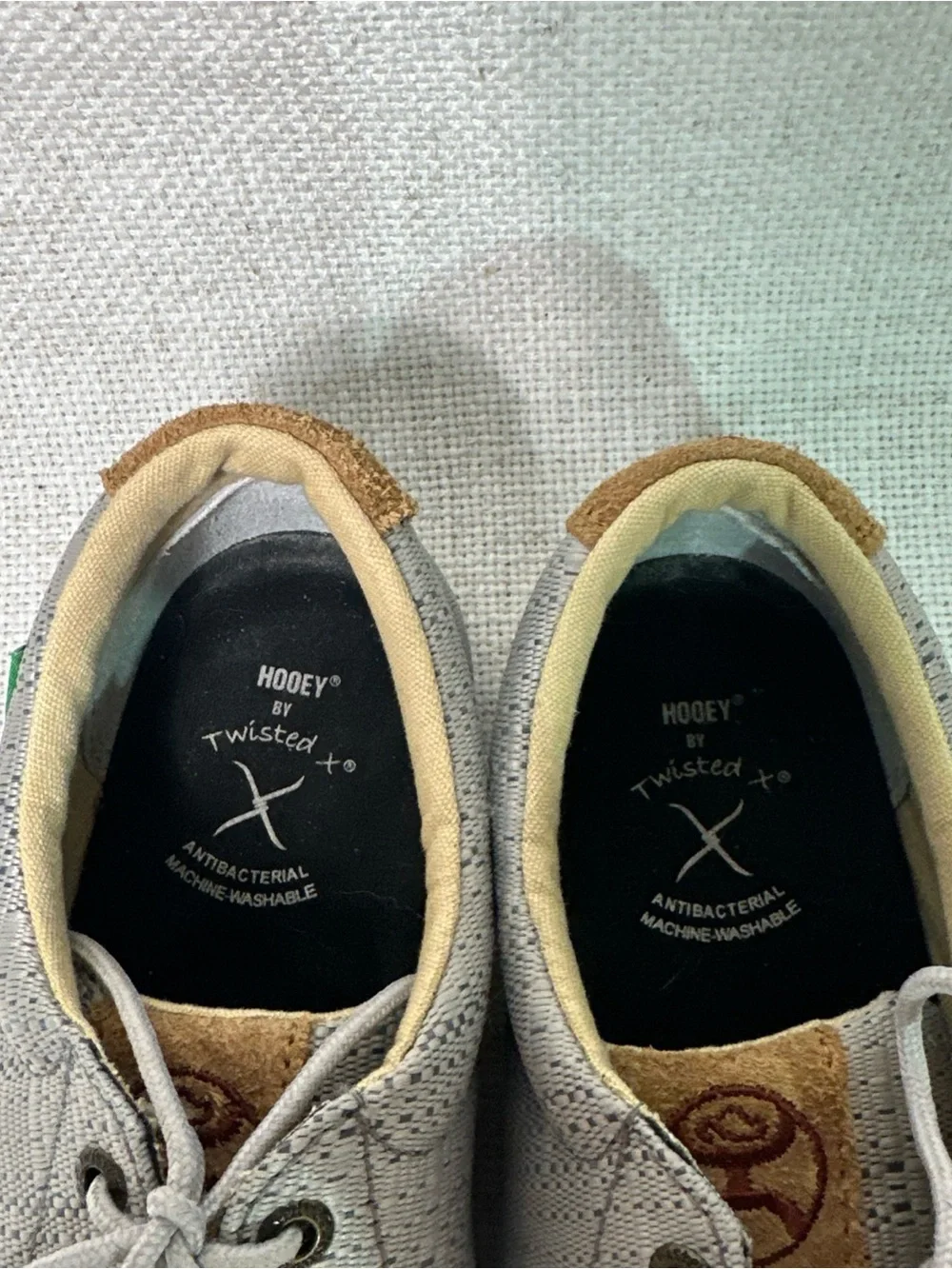 Twisted X Work Boat Shoes Mens 8M Gray Canvas Slip Resistant Casual Loafers